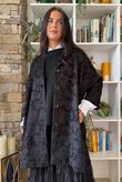 Bodi Jacquard Oversized Cocoon Coat Black